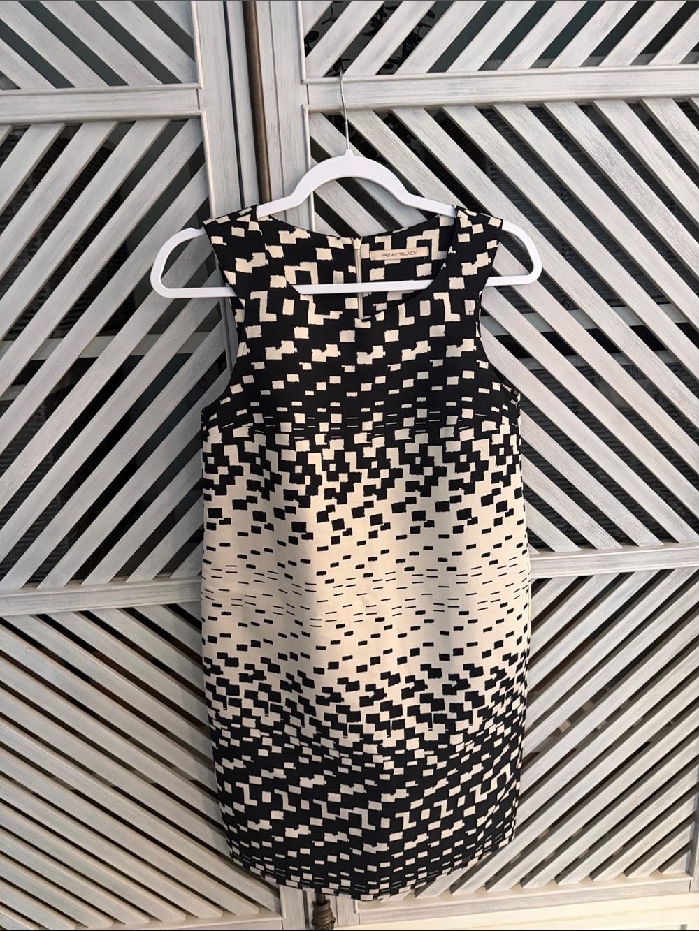 PENNYBLACK Black & Cream Geometric Print Sleeveless Dress